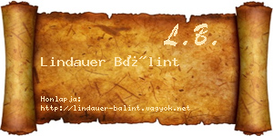 Lindauer Bálint névjegykártya